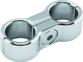 489604 Bikers Choice Chrome Plain Oil Hose Separator For 2 Hoses