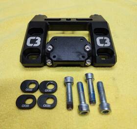 Caba1277blk C3 Powersports Snowbike Snow Bike Mx Bar Top Cap Mount With Gps