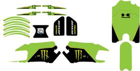10-80-201 Dcor Dftcor Graphics Kit For Stacyc Stability Cycles Monster Energy - Green