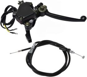 Dfuerdivn 675663072161 7/8 Inch 22mm Thumb Throttle Cable With Dual Brake Lever Assembly For 50cc Black