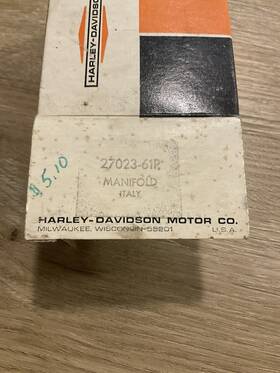 27023-61p Harley/aermacchi Nos Harley-davidson Genuine Manifold 61-68 Sprint Italy