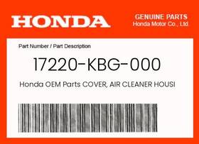 17220-kbg-000 Honda Genuine Cover Air Cleaner Housing -