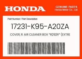 17231-k95-a20za Honda Genuine Cover R. Air Cleaner Box R292r Extreme Red -