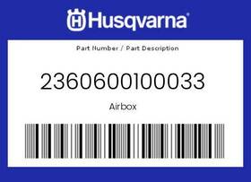 Husqvarna 2360600100033 New Genuine Oem Airbox -