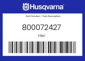 800072427 Husqvarna New Genuine Oem Filter -