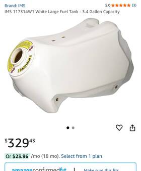 117314-w1 Ims Products 117314w1 Large 3.4 Gallon Fuel Gas Tank Yamaha Yz125 Yz250 Yz 125 250 93-95