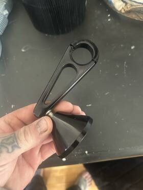 P-0640-0318 Jay Brake Mini Billet Mirror Black 1 Inch Clamp Harley Chopper
