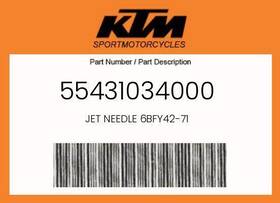 55431034000 Ktm Genuine Jet Needle 6bfy42-71 -