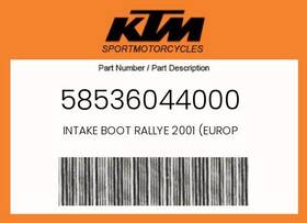 58536044000 Ktm Genuine Intake Boot Rallye 2001 Europ -