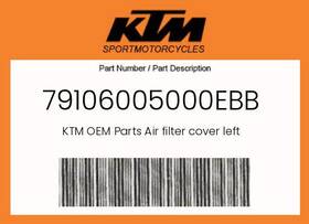 79106005000ebb Ktm Genuine Air Filter Cover Left -