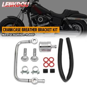 09001-0021c-fm Lenkdou Crankcase Breather Bracket Kit For Harley 93-17 Big Twin Road King Electra Glide