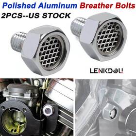 Mp09-001-0010clmt Lenkdou Pair Chrome Aluminum Breather Bolt Screw For Harley Softail Touring Twin Cam Cvo