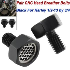 Mp09-001-0017bl1 Lenkdou Black Cnc Head Breather Bolts Kit For Harley Sportster 883 Dyna Touring Bobber