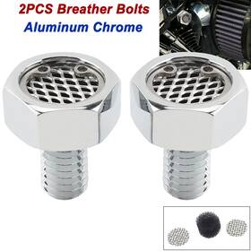 Mp09-le001-0010c Lenkdou 3/8-16 Chrome 2pcs Head Breather Bolts For Harley Softail Touring Sportster