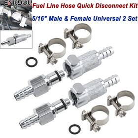 Mp12-004-0012s-dx2id Lenkdou 5/16 Inch Gas Tank Fuel Line Hose Quick Release Connect Disconnect Coupling Kit Set