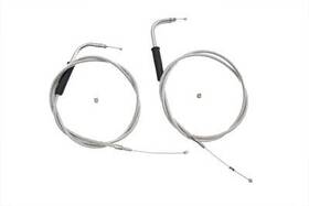 36-0119 V-twin 47 Inch Stainless Steel Throttle And Idle Cable Set