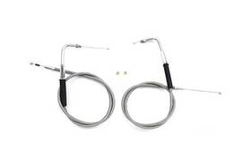 36-0856 V-twin - 34 Inch Stainless Steel Throttle And Idle Cable Set