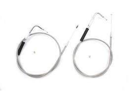 36-0866 V-twin 42.43 Inch Stainless Steel Throttle And Idle Cable Set