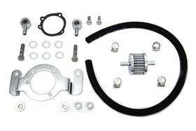 35-0125 V-twin Manufacturing Chrome Crankcase Breather Bracket For Harley Softail Dyna Touring