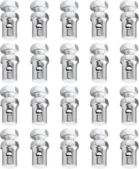 Wevdn-3141tb Wevdn 20 Pcs Throttle Brake Cable Ends 1/8 Inch Stop Clamp Silver