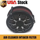 Wf16491016v Wellhf Contrast Black Cnc Air Cleaner Intaker Filter For Harley