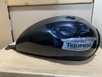 Dented 2011-2016 Thruxton 900 Black W/ Stripes Gas Petrol Fuel Tank Reservoir. Fixed Price $350.00.