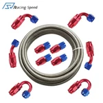 20FT AN8 8AN Nylon Braided Oil Fuel Line+fittings Hose And Adaptor Sliver Kit. Fixed Price $57.99.