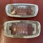1940 's 1950 Dome Coutesy Light Set Two Fancy Ribbed Glass And Bezel. Fixed Price $49.99.
