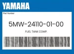 Yamaha Genuine Fuel Tank Comp. 5MW-24110-01-00. Fixed Price $515.86.