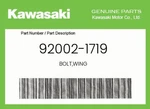 Kawasaki Genuine Bolt,wing 92002-1719. Fixed Price $7.79.