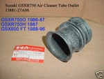 Suzuki GSX-R750 Air Cleaner Joint Nos GSX600 Katana Rubber Tube Pipe 13881-27A00. Fixed Price $29.99.