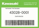 Kawasaki Genuine Diaphragm 43028-0001. Fixed Price $21.60.