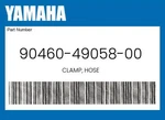 Yamaha Genuine Clamp, Hose 90460-49058-00. Fixed Price $10.05.