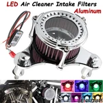 Led Chrome Cover Air Cleaner Intake Red Filter Kit For Harley Road Glide Dyna Fx. Fixed Price $66.99.