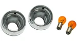 Kuryakyn Deep Dish Signal Bezels Chrome W/smoke Lens & Amber Bulbs Front (2270). Fixed Price $72.07.