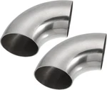 Autohaux 2PCS Od Inch 90 Degree 1.2MM Thickness 2", Silver Tone. Fixed Price $13.76.