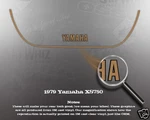 Yamaha 1979 XS750 Seat Tail Decal Graphic Set Like Nos. Fixed Price $34.99.
