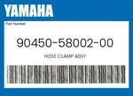 Yamaha Genuine Hose Clamp Assy 90450-58002-00. Fixed Price $16.38.