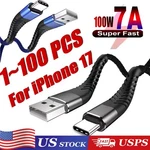Braided Usb Type Fast Charging Data Cable Cord For Iphone 17 Pro Max 15 Lot. Fixed Price $24.59.