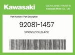 Kawasaki Genuine Spring,coil,black 92081-1457. Fixed Price $10.80.