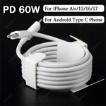 Pd 60W Usb To Type Fast Charger Cord Lot For Iphone Air 17 16 15 Pro Samsung. Fixed Price $20.06.