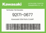 Kawasaki Genuine Clamp 92171-0677. Fixed Price $11.65.