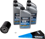 Drag Specialties 20W-50 DS3 Synthetic Black Engine Oil Change Kit For Harley M8. Fixed Price $109.99.