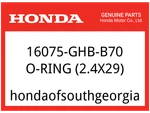 Honda Oem Part 16075-GHB-B70 O-ring (2.4X29). Fixed Price $9.99.