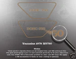 Yamaha 1979 XS750 Side Cover Decal Graphic Set Like Nos. Fixed Price $34.99.