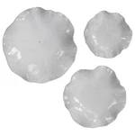 Gloss White Modern Lily Pad Wall Art Set 3 Flower Sculpture Round Leaf Hanging. Fixed Price $376.80.