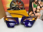 09-23 Harley Touring Road Glide Side Covers Fairings Deep Purple & Flames. Fixed Price $119.95.