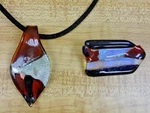 Teardrop Necklace 1/4" 2" Brooch Handcrafted Glass Jewelry. Fixed Price $19.95.