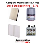 2011 Dodge Nitro 3.7L Complete Air, Oil & Cabin Filter Kit (5W-20). Fixed Price $102.95.