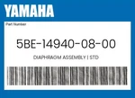 Yamaha Genuine Diaphragm Assembly Std 5BE-14940-08-00. Fixed Price $44.42.